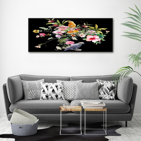 Acrylic print Flowers and birds