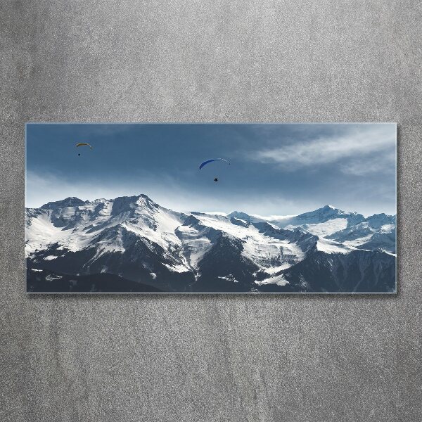 Acrylic wall art Paraglide of the Alps