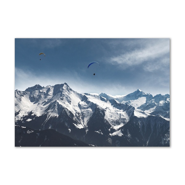 Acrylic wall art Paraglide of the Alps