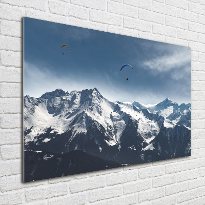 Acrylic wall art Paraglide of the Alps