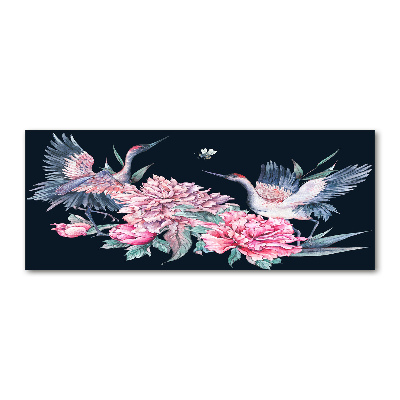 Acrylic wall art Cranes and peonies