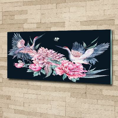 Acrylic wall art Cranes and peonies