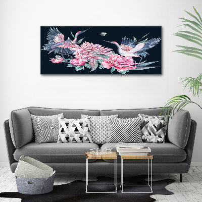 Acrylic wall art Cranes and peonies