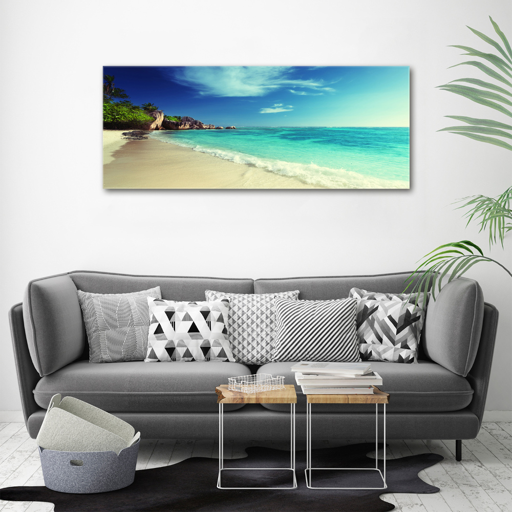 Acrylic wall art Seychelles beach