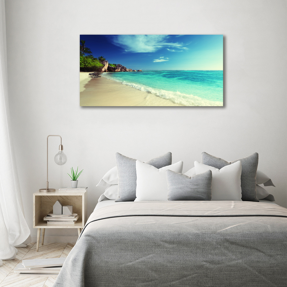 Acrylic wall art Seychelles beach