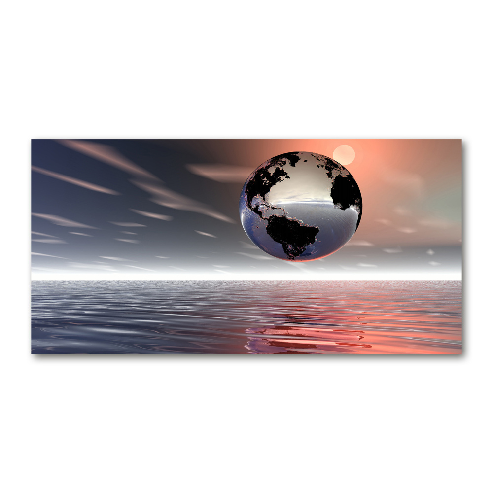 Glass acrylic wall art Planet Earth