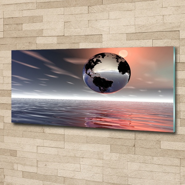 Glass acrylic wall art Planet Earth