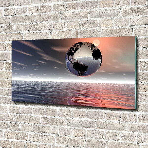 Glass acrylic wall art Planet Earth