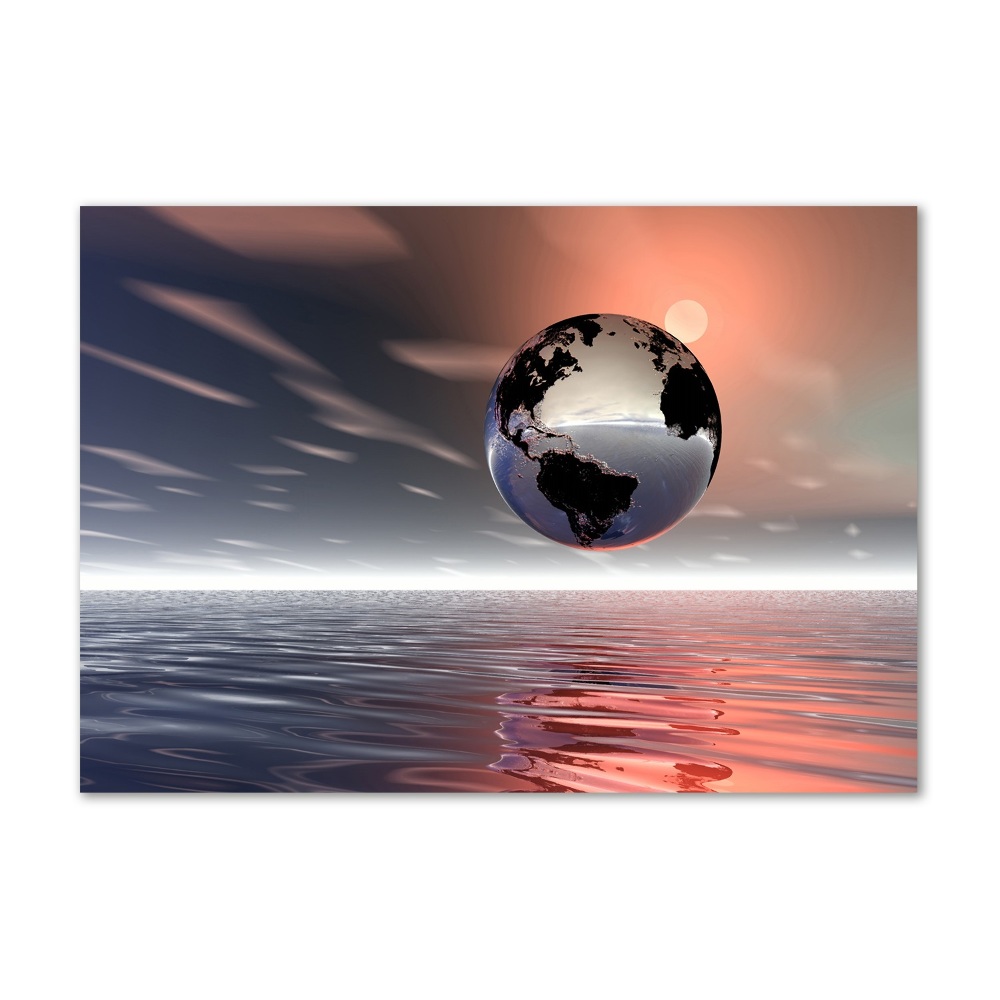 Glass acrylic wall art Planet Earth