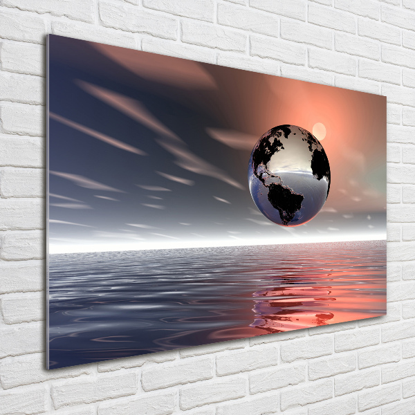 Glass acrylic wall art Planet Earth