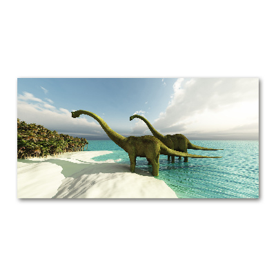 Acrylic wall art Dinosaurs on the beach