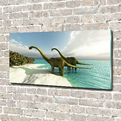 Acrylic wall art Dinosaurs on the beach