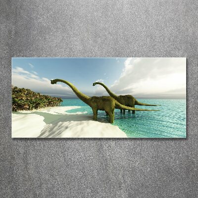 Acrylic wall art Dinosaurs on the beach