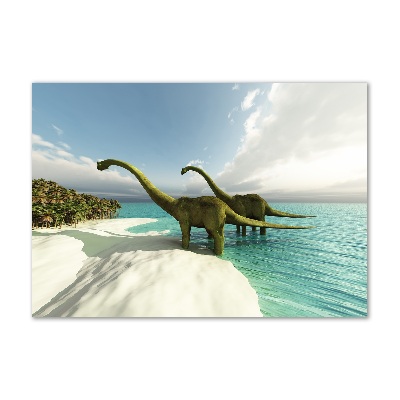 Acrylic wall art Dinosaurs on the beach