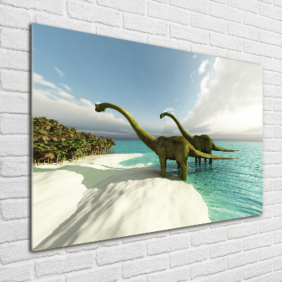 Acrylic wall art Dinosaurs on the beach