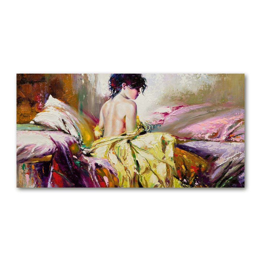 Print on acrylic Half -naked woman