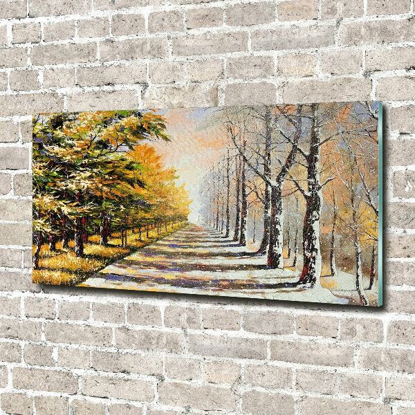 Acrylic wall art Autumn versus winter