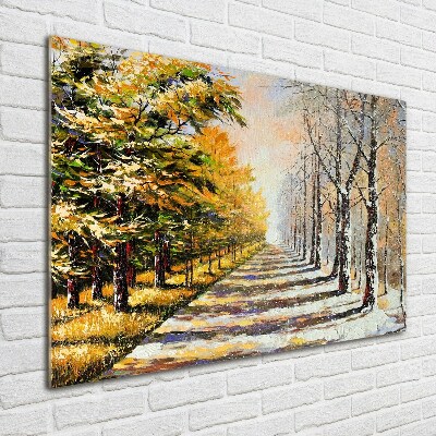 Acrylic wall art Autumn versus winter