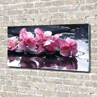 Wall art acrylic Pink orchid