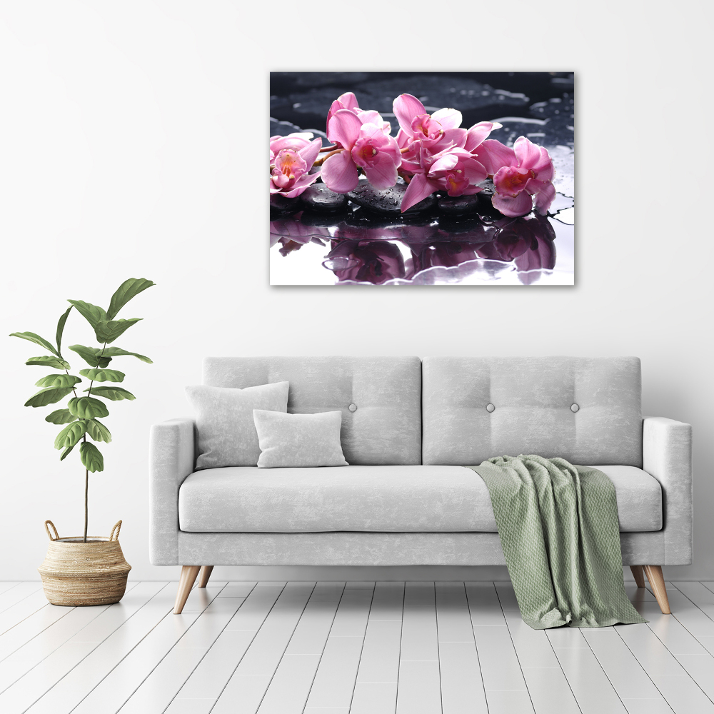 Wall art acrylic Pink orchid