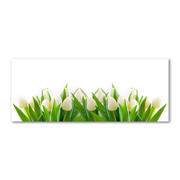 Wall art acrylic White tulips