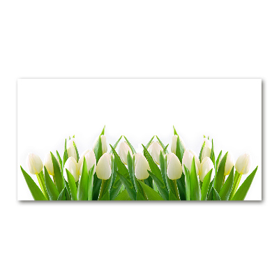 Wall art acrylic White tulips