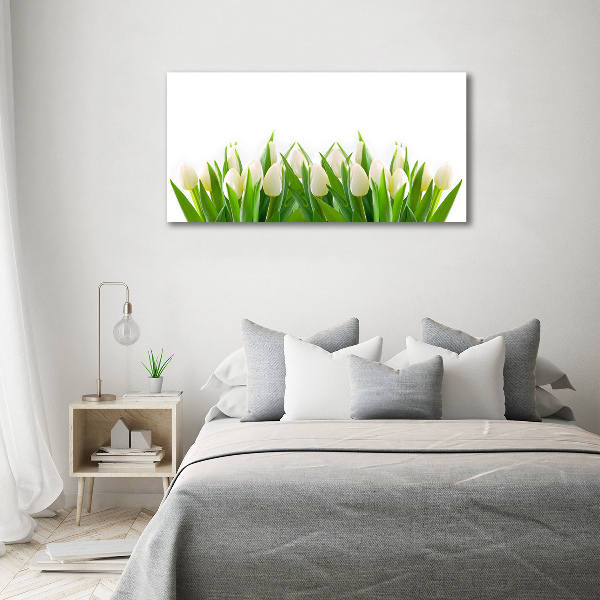 Wall art acrylic White tulips