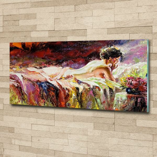 Acrylic print Lying woman