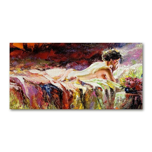 Acrylic print Lying woman