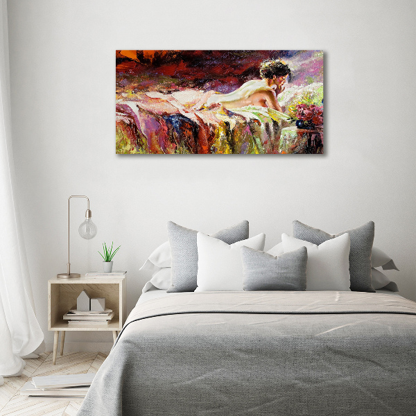 Acrylic print Lying woman