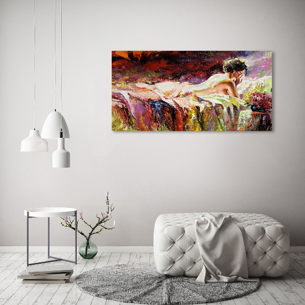 Acrylic print Lying woman