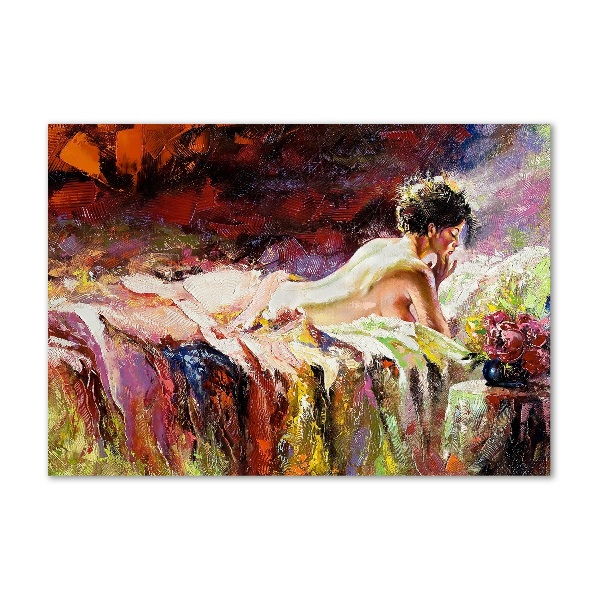 Acrylic print Lying woman