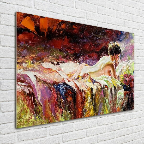 Acrylic print Lying woman