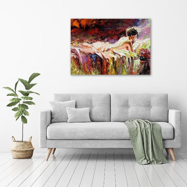 Acrylic print Lying woman