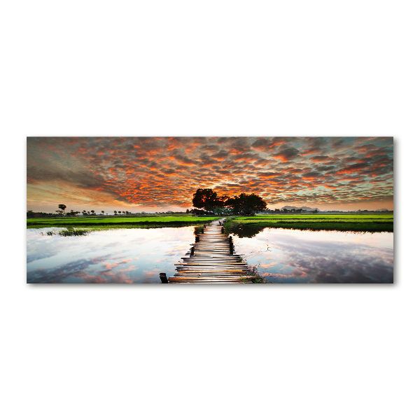 Wall art acrylic Wooden bridge