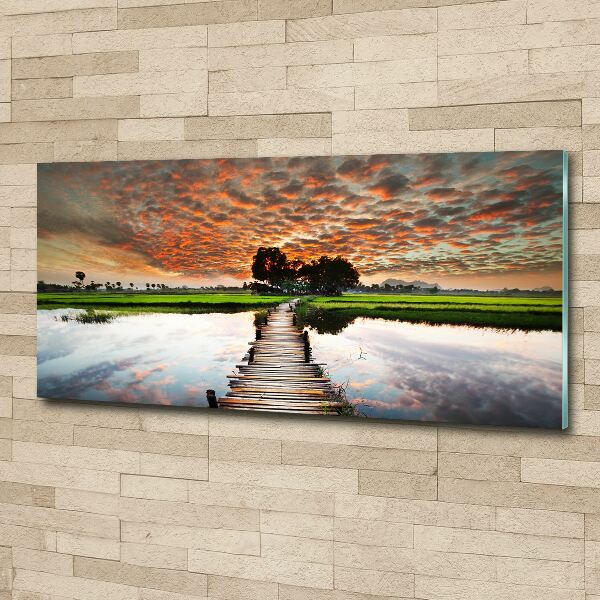 Wall art acrylic Wooden bridge