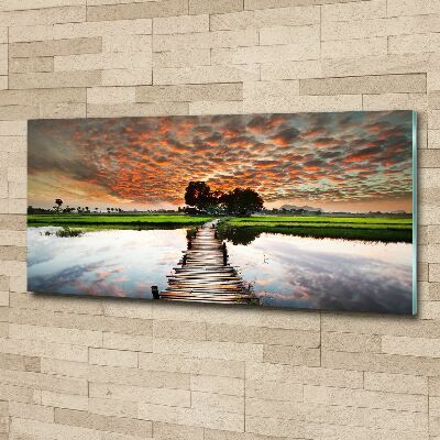 Wall art acrylic Wooden bridge