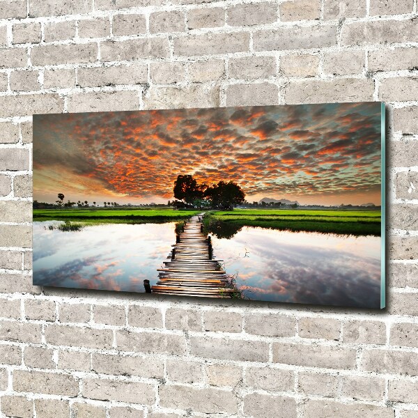 Wall art acrylic Wooden bridge