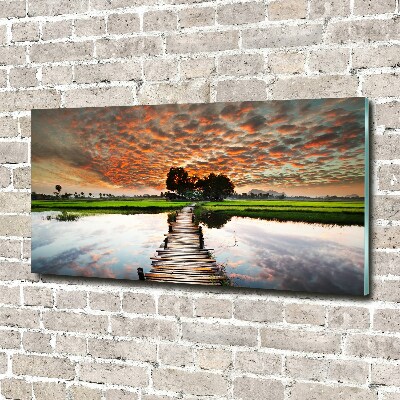 Wall art acrylic Wooden bridge