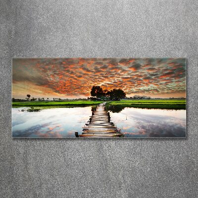 Wall art acrylic Wooden bridge