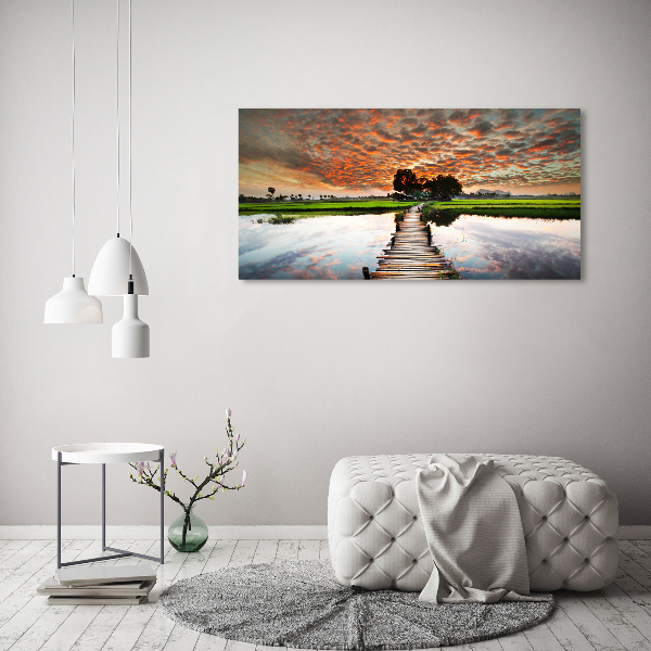 Wall art acrylic Wooden bridge