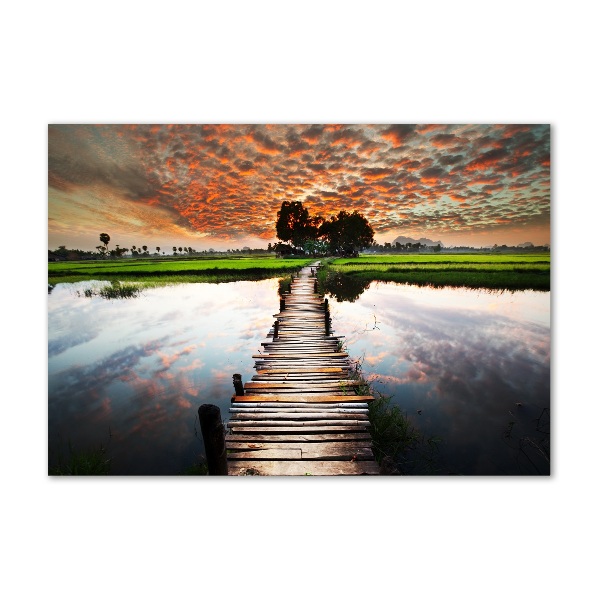 Wall art acrylic Wooden bridge