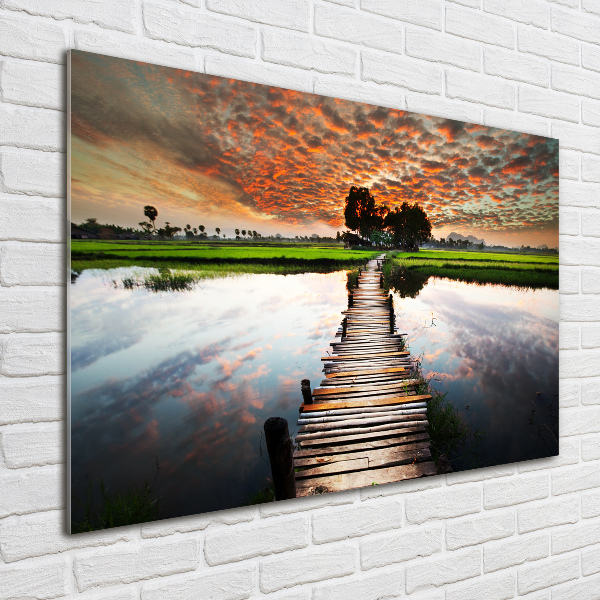 Wall art acrylic Wooden bridge