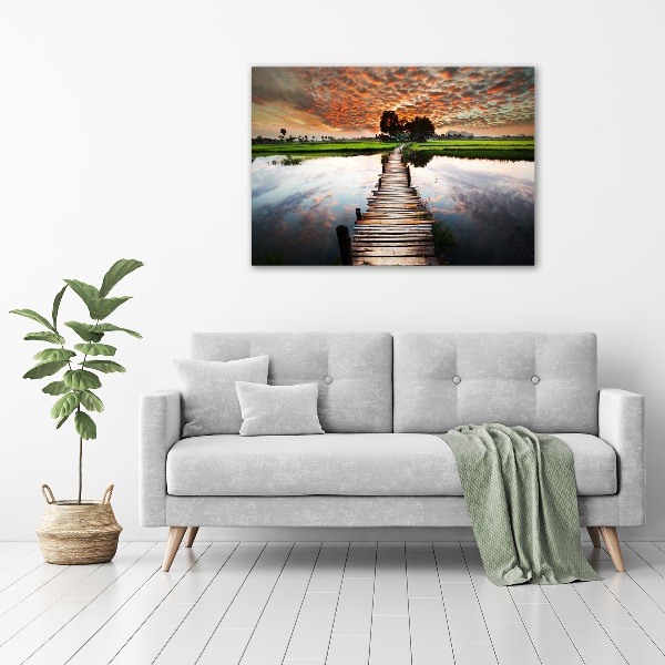 Wall art acrylic Wooden bridge