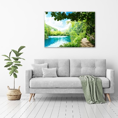 Print on acrylic Waterfall in the forest