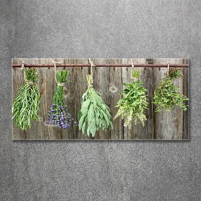 Wall art acrylic Herbs on a string