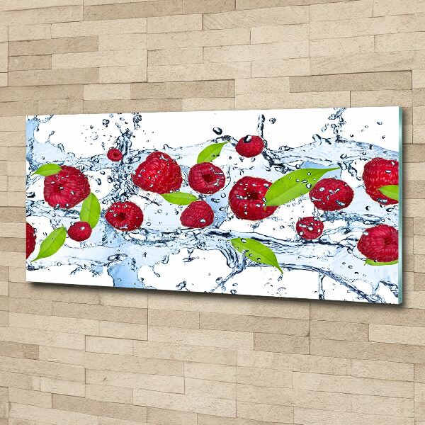 Print on acrylic Raspberries and water