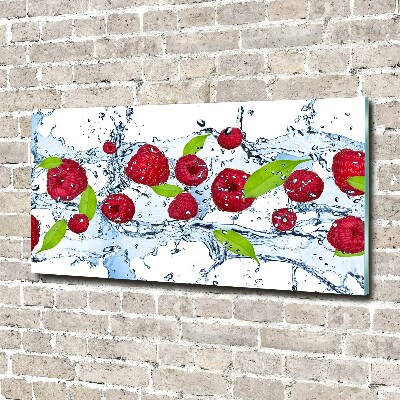 Print on acrylic Raspberries and water