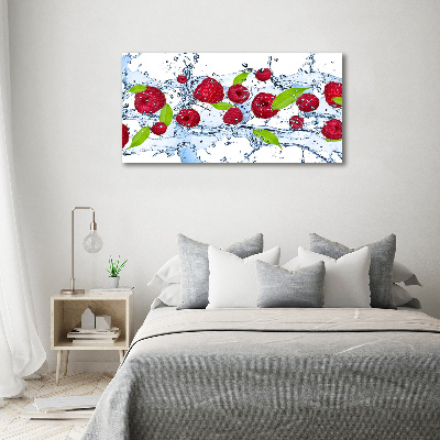 Print on acrylic Raspberries and water