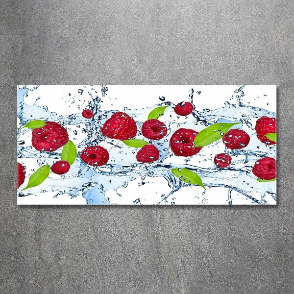 Print on acrylic Raspberries and water